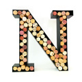 Factory supply home decor wall mounted metal letter M wine cork holder